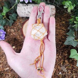 Raw Quartz Crystal Keychain #2